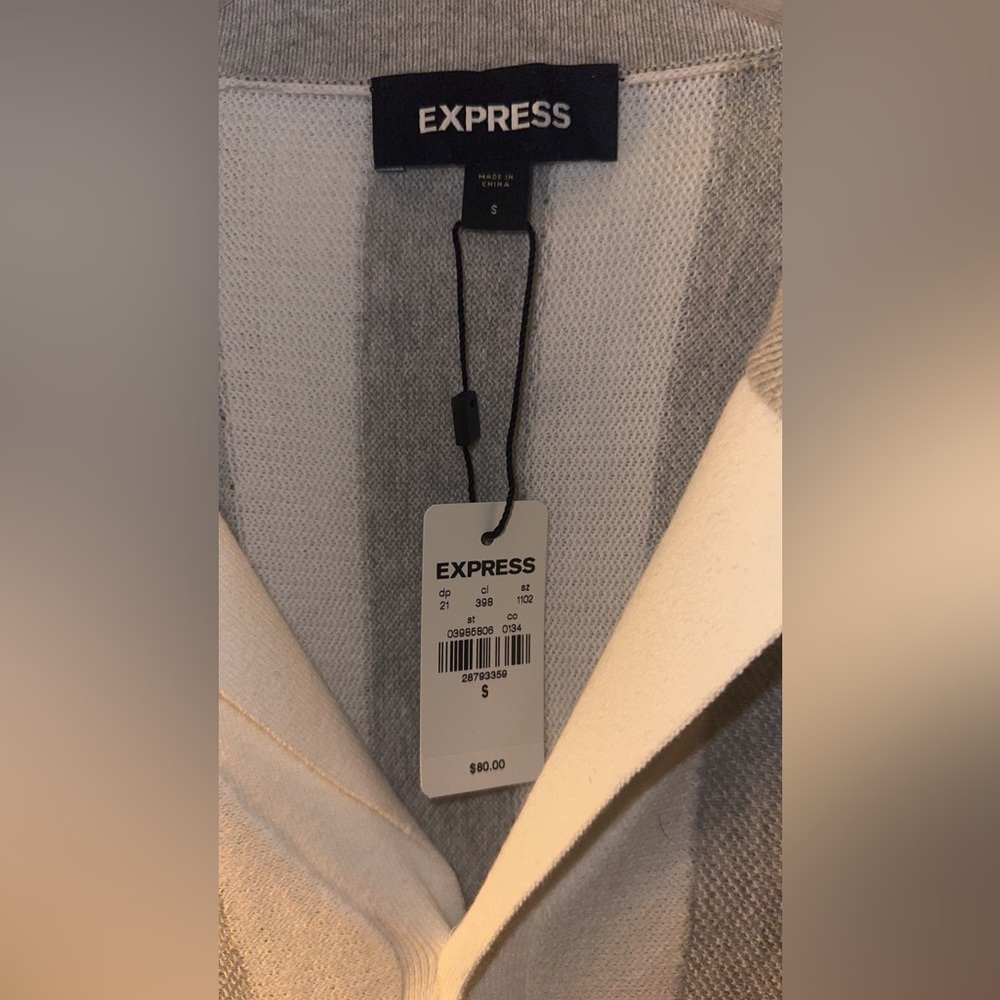 Men’s Express Button Down Sweater Polo With Resort Style Collar - Never Worn - Picture 4 of 4